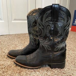 Roper Black Square Toe Boots